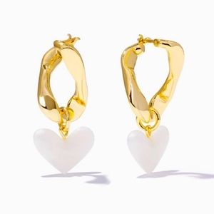 NWOT Uncommon James Heart Hoop Earrings